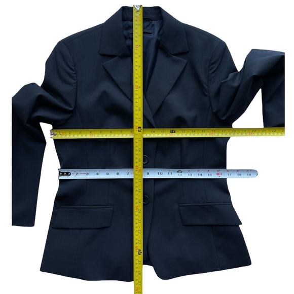 Hugo Boss Janna3 Black/Graphite Gray Fitted Blazer Suit Jacket 96% Wool Size 8 - Picture 15 of 17